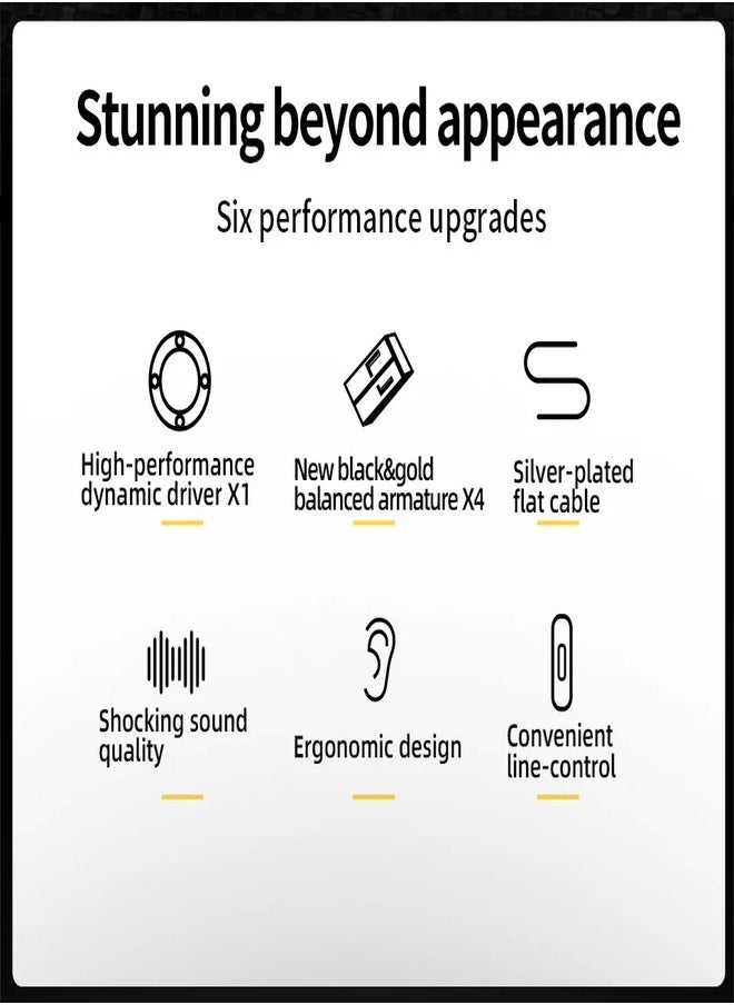 KZ - KZ ZS10 Pro X in Ear Earphone 4BA+1DD Hybrid Driver HiFi, Sport Noise Cancelling Earbuds with 2 Pin Detachable Cable - Image 1