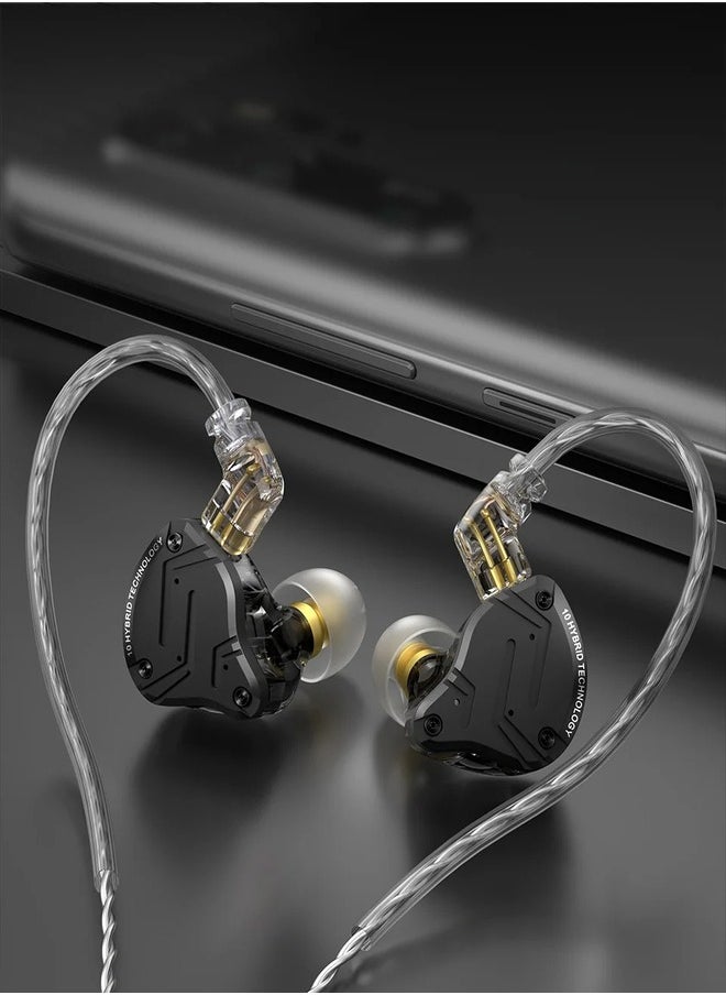 KZ - KZ ZS10 Pro X in Ear Earphone 4BA+1DD Hybrid Driver HiFi, Sport Noise Cancelling Earbuds with 2 Pin Detachable Cable - Image 1