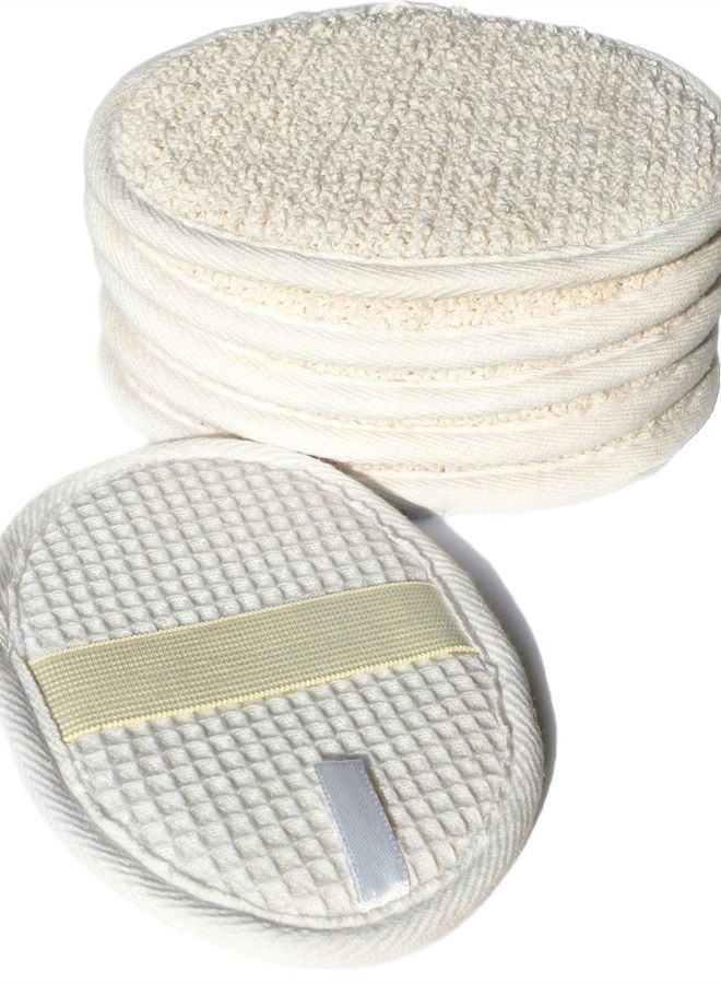 JINS-Hung 6Pack (Large 6.3x4.3 inches) Exfoliating Face Body Pad (100% Soft Terry Cloth) Cloth Materials Loofah Sponge Scrubber Brush Close Skin for Men and Women When Bath Spa and Shower - Image 1