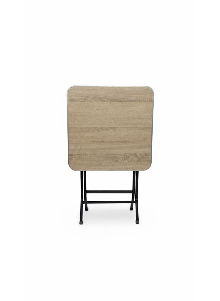 طاولة 60x60 بألوان متنوعة، مصنوعة من خشب الميلامين، وهيكل من الفولاذ، وإطار من الألومنيوم، مرنة وسهلة التخزين - Image 1