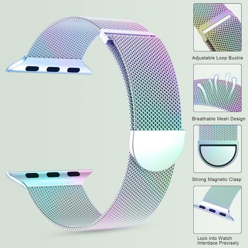ANYOGRO Compatible with Apple Watch Band 49mm 46mm 44mm 42mm 41mm 40mm 38mm for Women Men,Magnetic Metal Stainless Steel Strap for Ultra 3/2/1 Series 11 10 9 8 7 6 5 4 3 2 SE - Image 2
