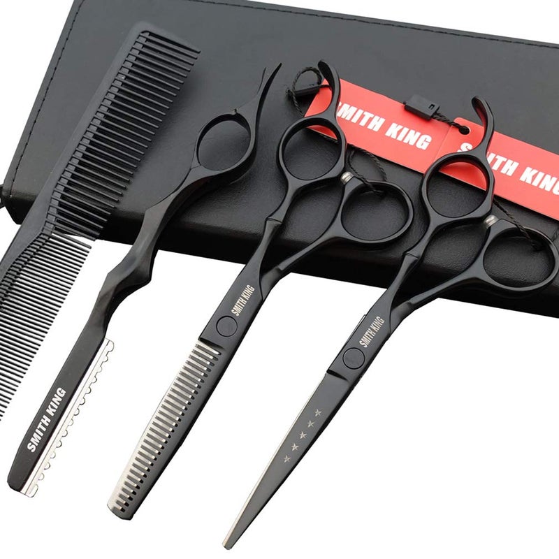 60 Inches Professional hair cutting thinning scissors set with razor Black