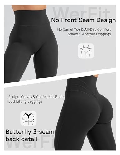 Unthewe Naked-Feel No Front Seam Leggings for Women - High Waisted Buttery Soft Workout Yoga Pants 25"(U816-Black-S) - Image 4