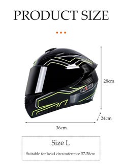 DUNISO Full face motorcycle helmet, lightweight crash resistant motorcycle helmet, all season cool riding helmet，cycling helmet with black lenses, breathable lining, suitable for both men and women，suitable for riding recreational activities( (L)  - Image 2