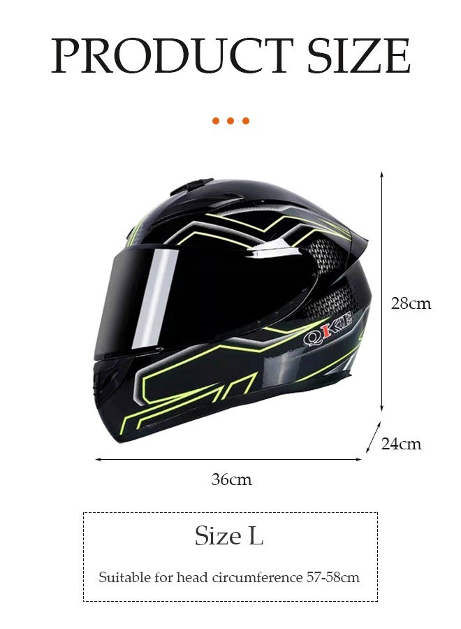 DUNISO Full face motorcycle helmet, lightweight crash resistant motorcycle helmet, all season cool riding helmet，cycling helmet with black lenses, breathable lining, suitable for both men and women，suitable for riding recreational activities( (L)  - Image 2