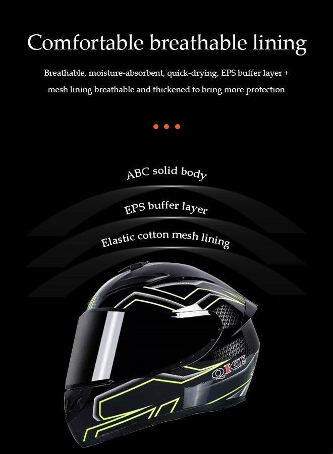 DUNISO Full face motorcycle helmet, lightweight crash resistant motorcycle helmet, all season cool riding helmet，cycling helmet with black lenses, breathable lining, suitable for both men and women，suitable for riding recreational activities( (L)  - Image 5