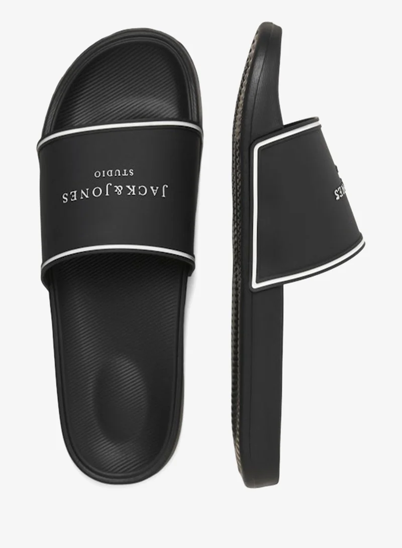 JACK & JONES Black Artillery Moulded Slides for Men | Best Price UAE