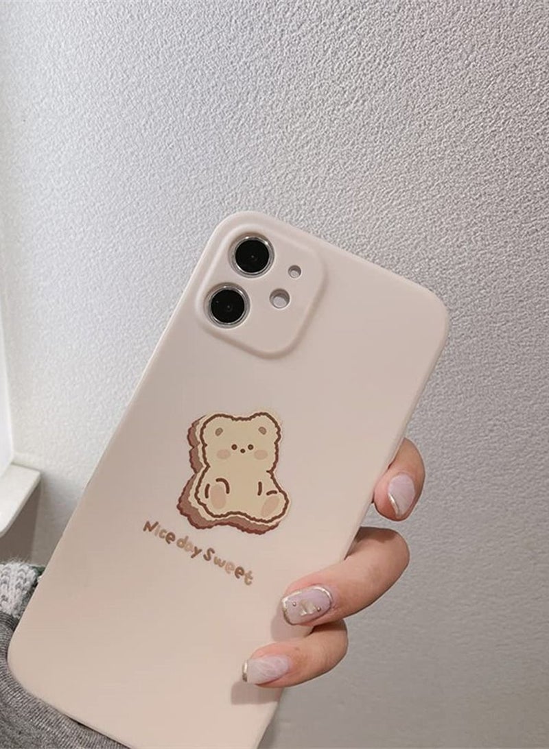 Y&D Compatible with iPhone 11 Case Cute Painted Design Brown Sweet Bear for Women Girls Fashion Slim Soft Flexible TPU Rubber - Image 4