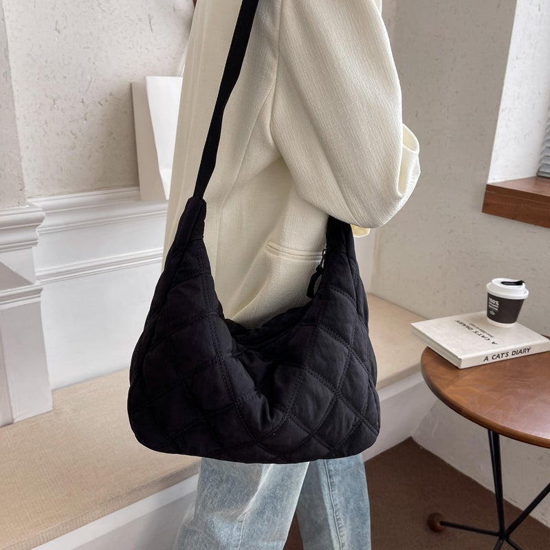 iSamzan Puffer Hobo Bag for Women: Lightweight Quilted Purse with Zipper, Adjustable Crossbody&Shoulder Strap Handbag - Image 2