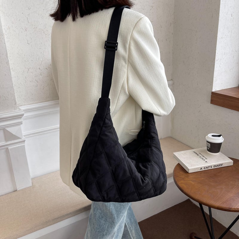 iSamzan Puffer Hobo Bag for Women: Lightweight Quilted Purse with Zipper, Adjustable Crossbody&Shoulder Strap Handbag - Image 3