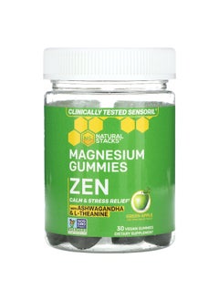 Natural Stacks Natural Stacks, Magnesium Gummies, Zen, Green Apple, 30 Vegan Gummies  - Image 1