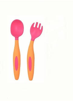 MIXDE 2 PCS Baby Silicone Training Spoons for Babies and Toddlers First Stage Infant Durable Weaning Feeding Utensils  - Image 1