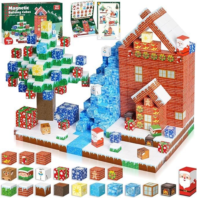 Noon's Hottest New Kids' Building Blocks - 3D Magnetic Cube Christmas DIY Toys - Image 2
