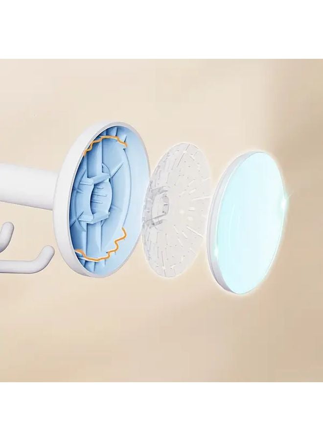 White Rotating Multi Hook Wall Mounted Suction Cup Organizer 360 Adjustable Arms Space Saving Shelf - Image 3