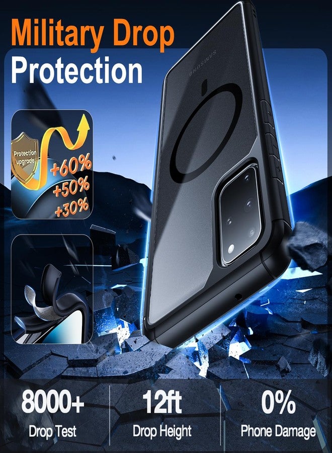 Guizzcg Case for Samsung Galaxy S20 Plus, Compatible with MagSafe, Translucent Matte Back, Drop-Proof, Shockproof, Protective Case, Anti-Fingerprint, Black - Image 4