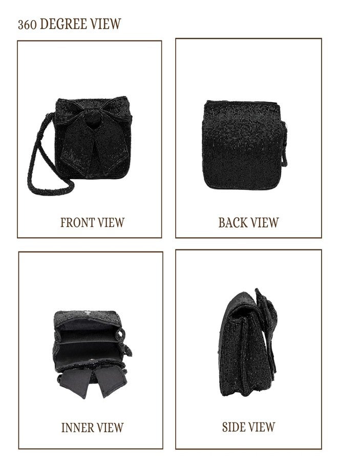 Anekaant Beaded Muse Black Embellished Clutch For Ladies | Ideal for Outings - Image 4