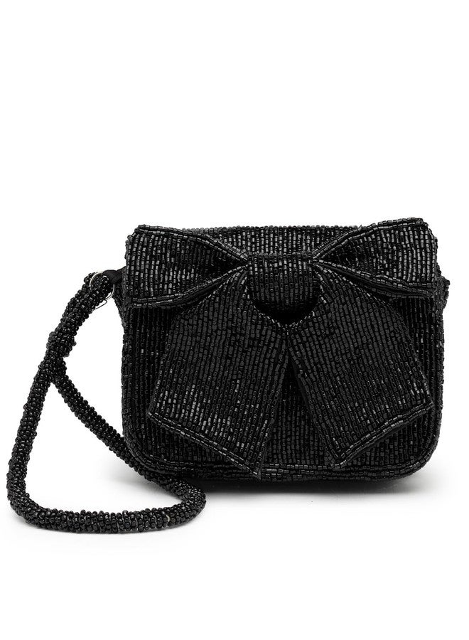 Anekaant Beaded Muse Black Embellished Clutch For Ladies | Ideal for Outings - Image 1