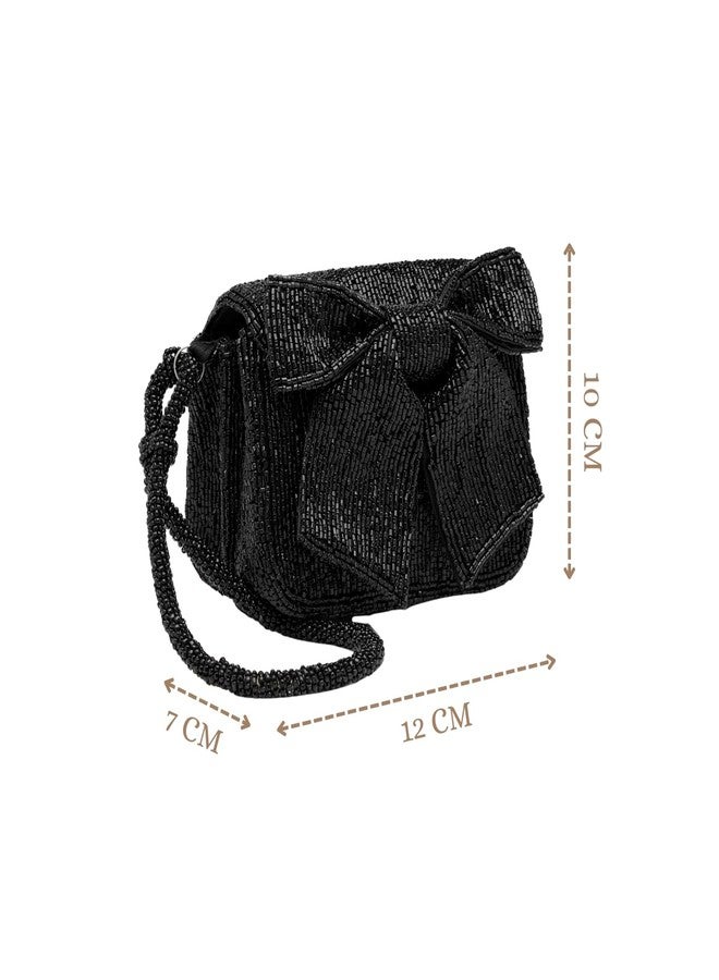Anekaant Beaded Muse Black Embellished Clutch For Ladies | Ideal for Outings - Image 5