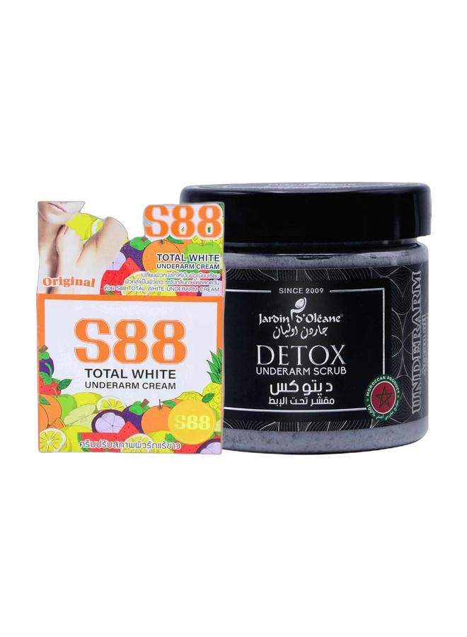 S88 Underarm Lightening Cream, 35g & Detox Underarm Scrub Multicolour 250grams Bundle - Image 1