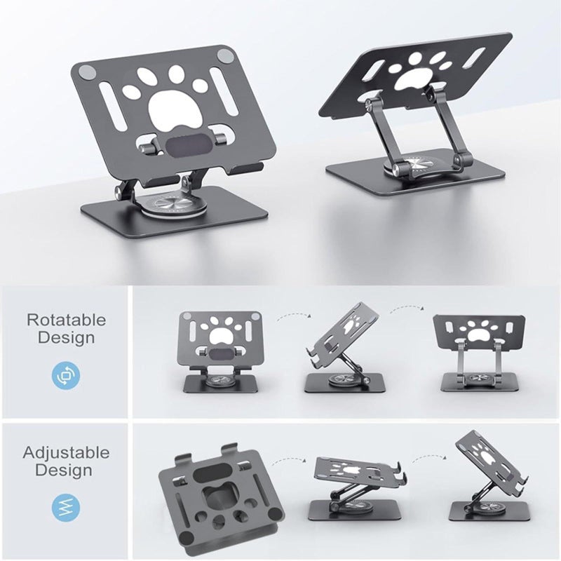 Gold Foldable Laptop Tablet Stand Portable Adjustable 360 Degree Rotatable Bracket - Image 4