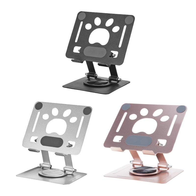 Gold Foldable Laptop Tablet Stand Portable Adjustable 360 Degree Rotatable Bracket - Image 5