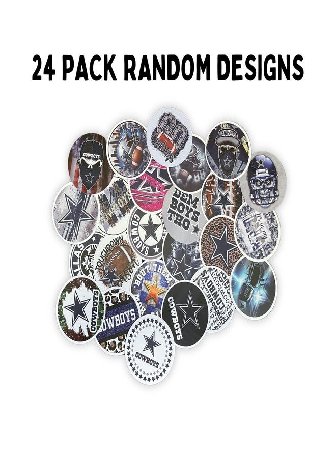 Lashicorn Pro Football Sports Teams Texas Freshie Cardstock Cutouts | 24pk 3” Rounds Mixed Manly Dad Cowboys Drink Bag Inserts - Image 2