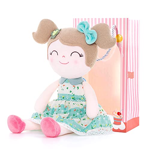 Gloveleya Baby Girl Gifts – Soft First Plush Doll with Gift Box, Spring Green Dress, Snuggly Birthday Present, for Toddler Girls - Image 1