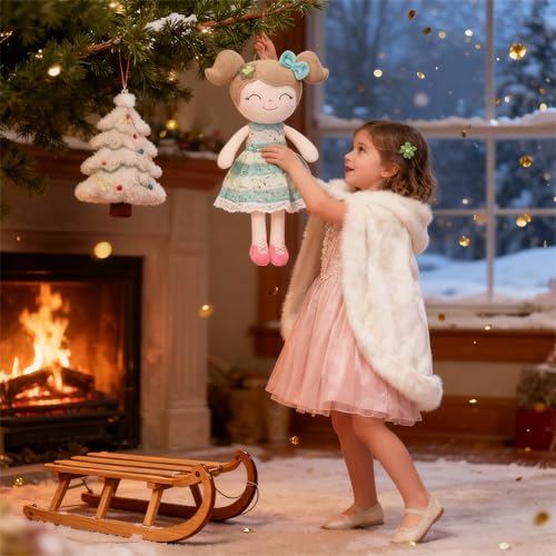 Gloveleya Baby Girl Gifts – Soft First Plush Doll with Gift Box, Spring Green Dress, Snuggly Birthday Present, for Toddler Girls - Image 4