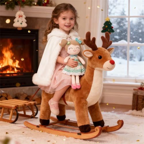 Gloveleya Baby Girl Gifts – Soft First Plush Doll with Gift Box, Spring Green Dress, Snuggly Birthday Present, for Toddler Girls - Image 5