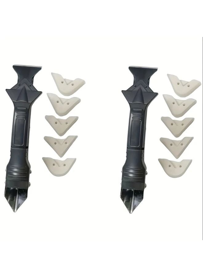 2set 5 in 1 Metal Head Spatula Grout Remover Tool Silicone Scraper Sealant Finishing Kit - Image 1