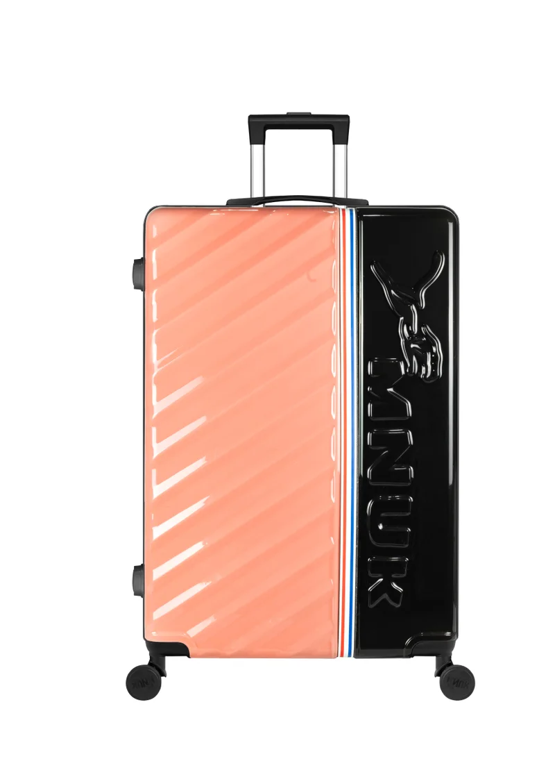 MNUK SWAGGER 24inch Luggage| Polycarbonate and ABS Hardside Trolley| Double 360Â° 4 Wheeler| Pink with black accents & Solid Blue