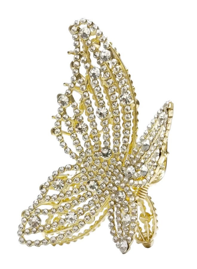 Fabula by OOMPH Jewellery Gold Tone White Pearls Butterfly Shape Large Big Hair Claw Hair Clip for Women & Girls Stylish Latest (HSSK81_AMR2) - Image 2
