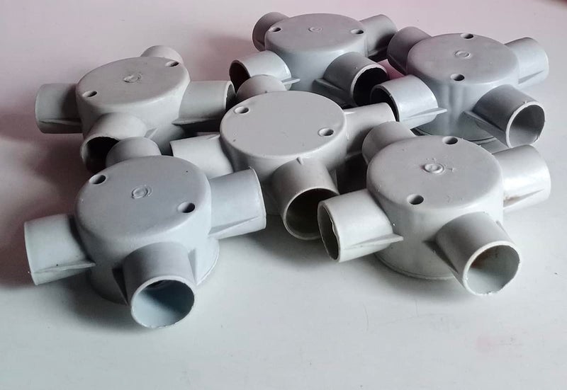 Electrical Junction Box 4 Way 34 Height 35 mm Grey 6 Pcs  - Image 1