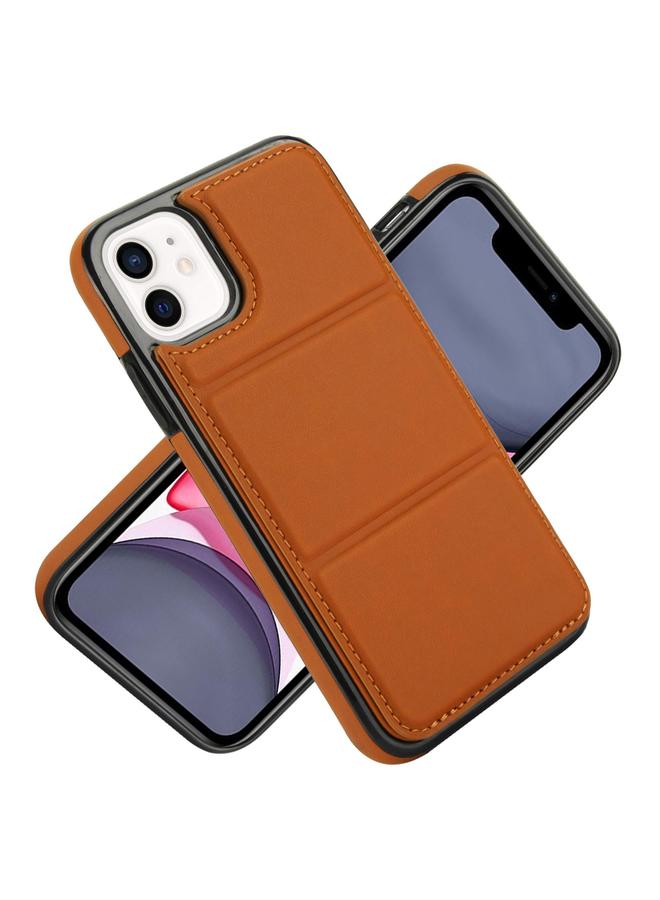 زبون حافظة هاتف آيفون 11 مصنوعة من الجلد مع حامل ثلاثي الطي وفتحة للبطاقة - Image 2