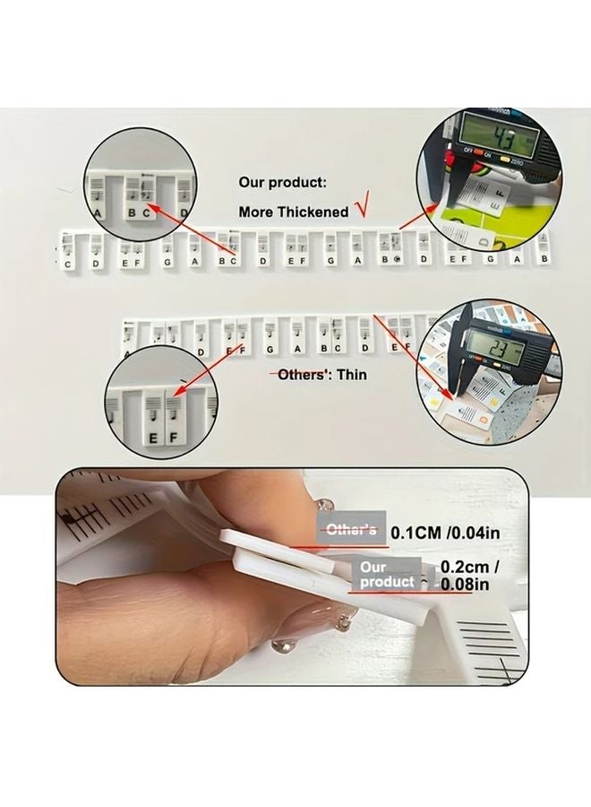 Thicken 88 Keys Reusable Piano Keyboard Note Labels No Stick Bamboo Pulp Fiber - Image 4