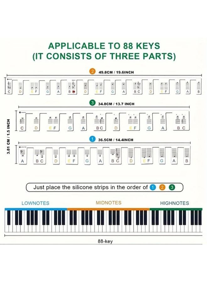 Thicken 88 Keys Reusable Piano Keyboard Note Labels No Stick Bamboo Pulp Fiber - Image 5