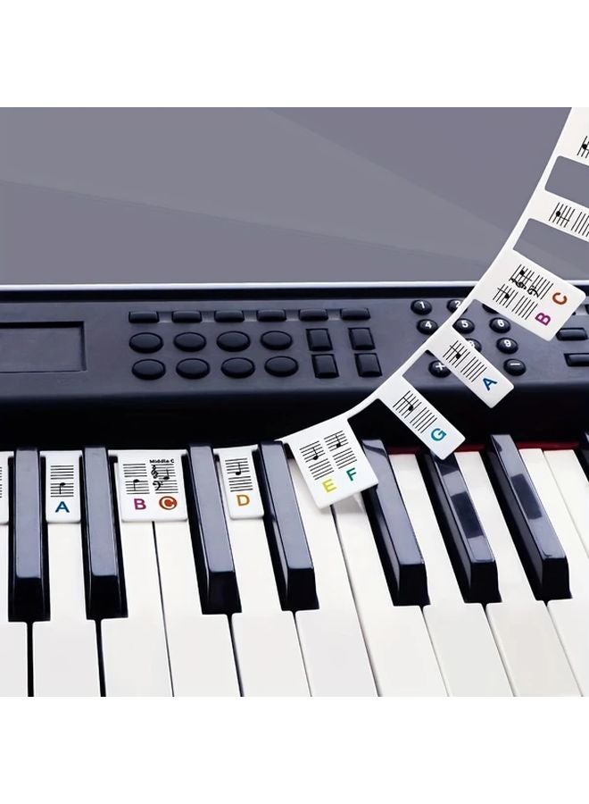 Thicken 88 Keys Reusable Piano Keyboard Note Labels No Stick Bamboo Pulp Fiber - Image 1