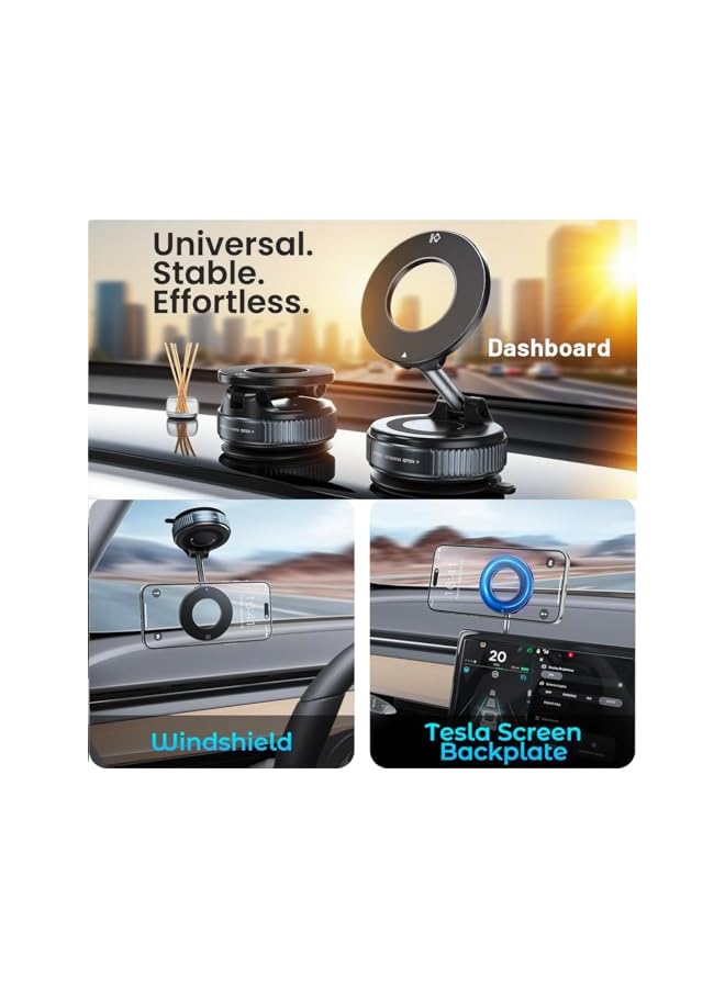S-TOP 360° Adjustable Magnetic Car Phone Holder, Magnetic Suction Cup Phone Mount for Magsafe, Ultra Magnetic Phone Holder for Car Dashboard,Fit for Car for iPhone 16 Pro Max 15 14 13 12 Plus - Image 4
