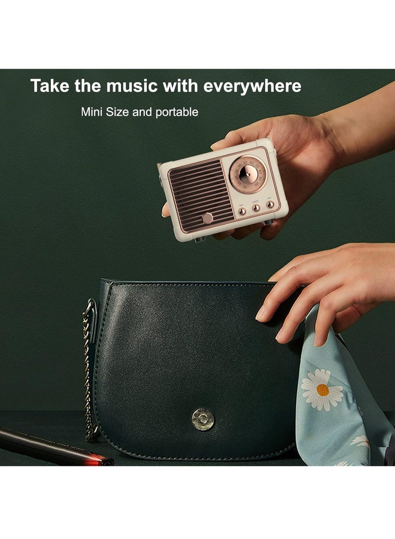 Beauenty Retro Bluetooth Speaker Vintage Decor Mini Wireless Bluetooth Speaker Cute Old Fashion Style for Kitchen Desk Bedroom Office Party Outdoor Accessories for iPhone Android - Image 5