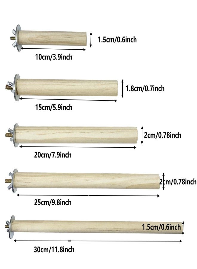 Allazone 7 PCS Natural Parrot Perch Bird Stand Fork Parakeet Climbing Standing Branches Toy for Small Lovebirds Budgies Cockatiels - Image 2
