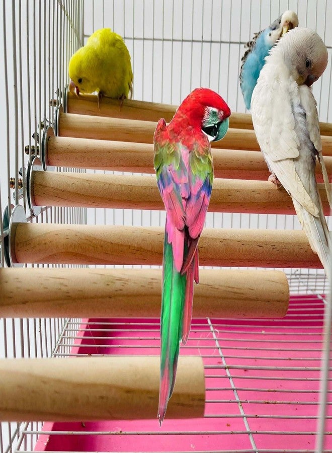 Allazone 7 PCS Natural Parrot Perch Bird Stand Fork Parakeet Climbing Standing Branches Toy for Small Lovebirds Budgies Cockatiels - Image 4
