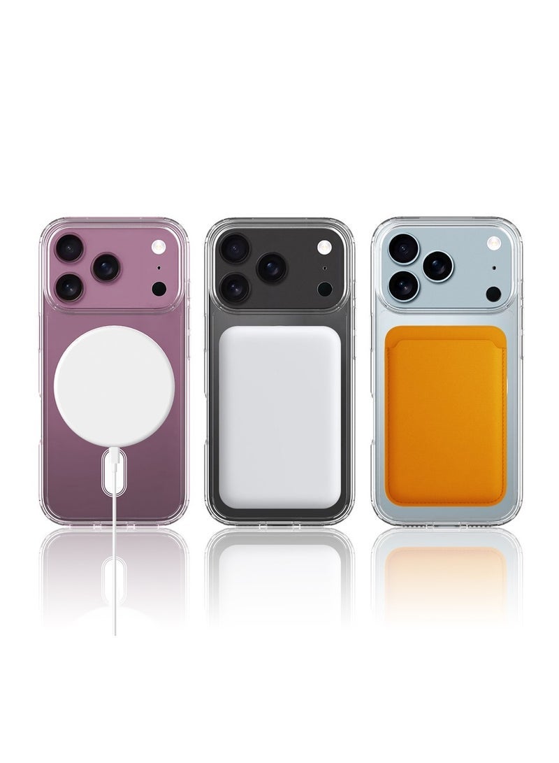 JAJEEK Apple iPhone 17 Pro 5G 2025  Magnetic Case, Slim Transparent Flexible TPU Shockproof Magsafe Back Phone Case (MCTPTN) - Clear - Image 2