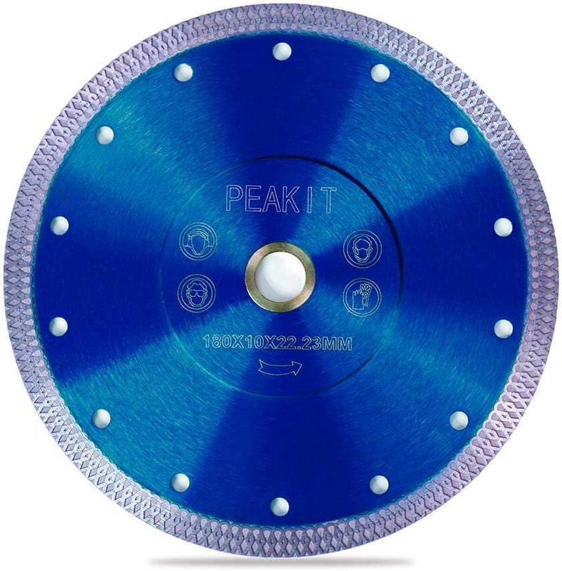 PEAKIT 7 Inch Tile Saw Blade Dry Wet Cutting 7" Porcelain Diamond Tile Blade 7in Ceramic Tile Cutter Blade Disc - Image 1