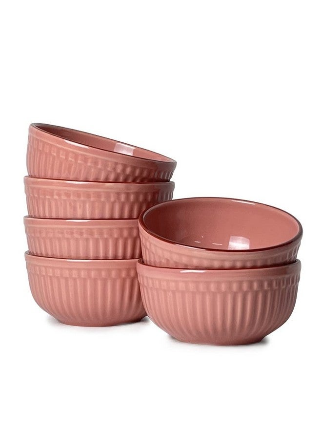 SEPARATE WAY Ceramic Soup Bowls, Cereal Bowl, Dishwasher & Microwave Safe/Serving Bowls For Kitchen (Pink, Set Of 6), 500 ML - Image 1