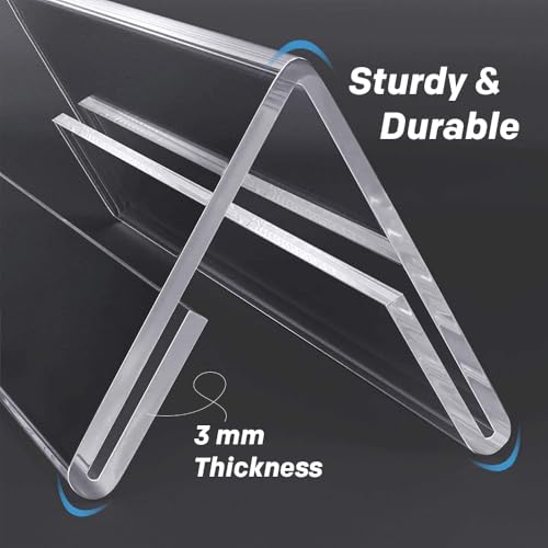 Printodelivery Clear Acrylic Desk Name Plate Holder –2Sided (6x2 Inch, Pack of 10) V-Shaped Display Stand for Name Plates,Signs & Labels – Reusable for Office, Business, Weddings,Restaurants & Schools - Image 4