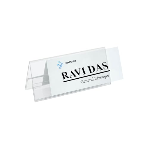 Printodelivery Clear Acrylic Desk Name Plate Holder –2Sided (6x2 Inch, Pack of 10) V-Shaped Display Stand for Name Plates,Signs & Labels – Reusable for Office, Business, Weddings,Restaurants & Schools - Image 2