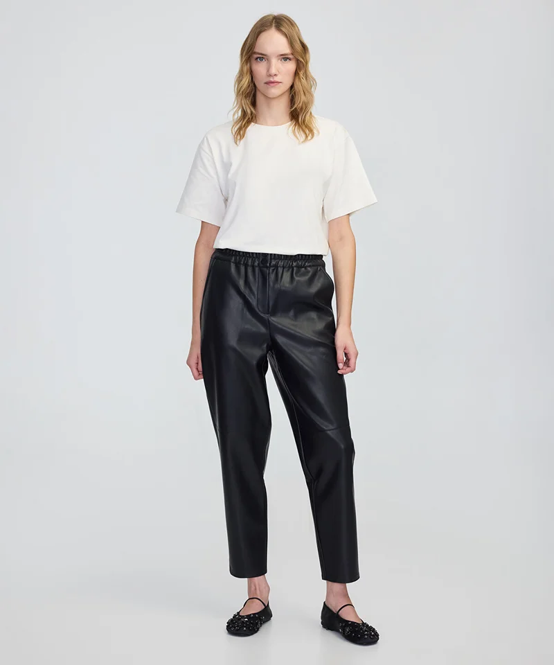Ipekyol Leather-Effect Carrot-Fit Trousers