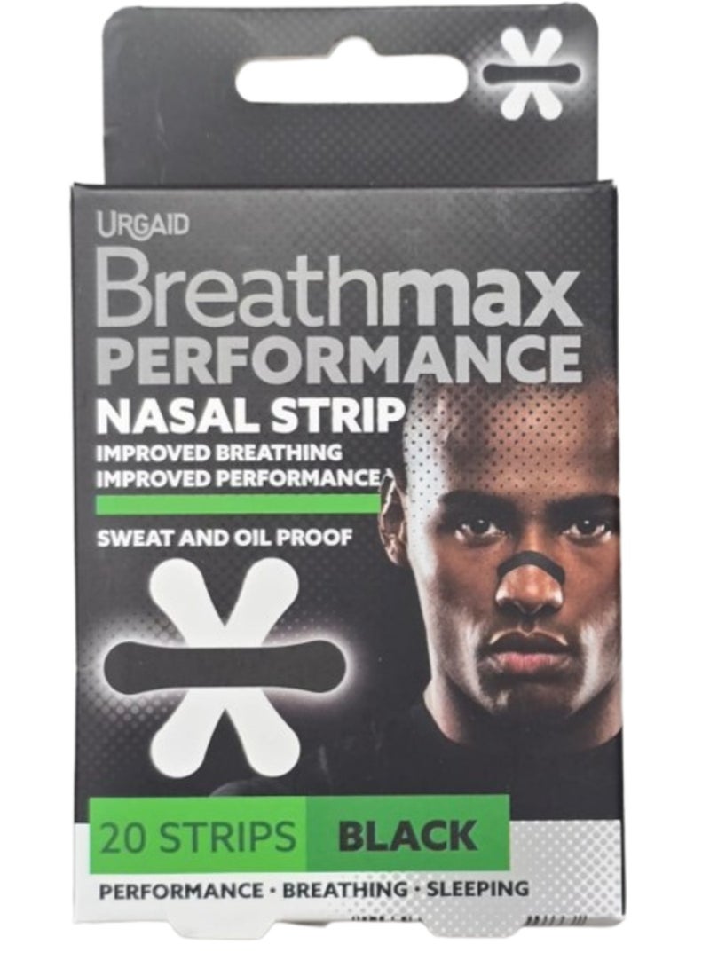 Breathmax Performance Nasal Strips – 20 Count (Black)