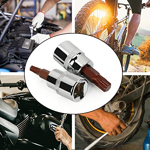 FOCMKEAS 1/4" Drive T40 Torx Bit Socket, S2 Steel Bits, Heat Treated CR-V Steel Star Sockets 1.46" Length - Image 5