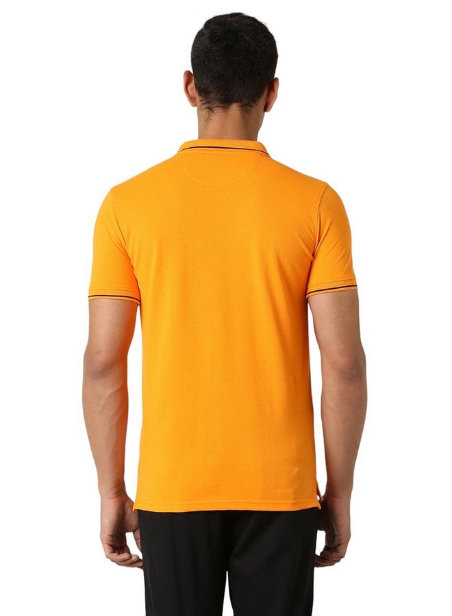 Van Heusen Men's Regular fit T-Shirt (VSKP517S011413_Flame Orange XL) - Image 5